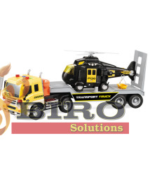 Transportator auto cu inerție 1:16 cu elicopter (lumini,sunete)